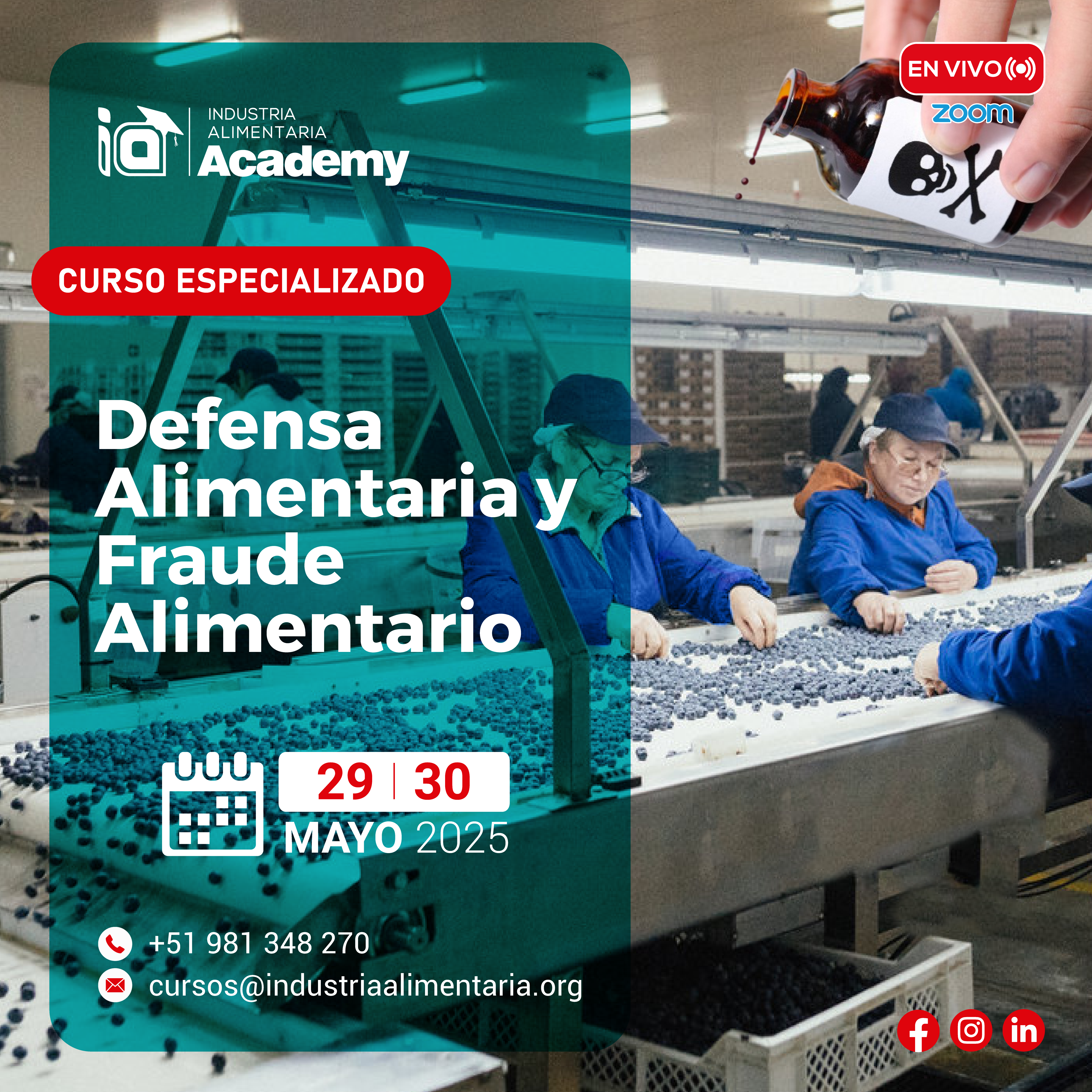 CURSO ESPECIALIZADO: “Defensa Alimentaria y Fraude Alimentario” FOOD DEFENSE - FOOD FRAUD